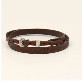 0274402 Twister Hatband Feather Tooled Brown