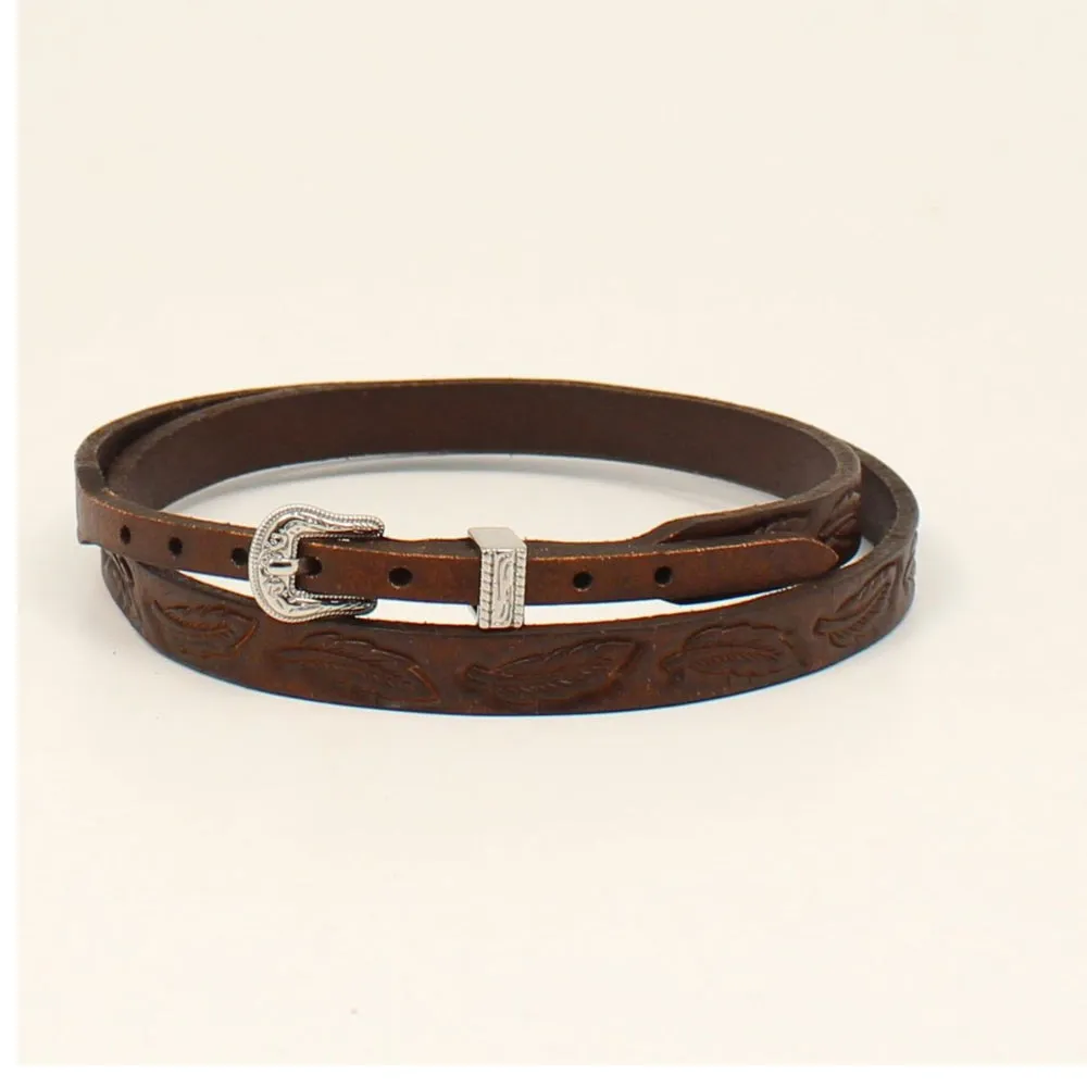 0274402 Twister Hatband Feather Tooled Brown