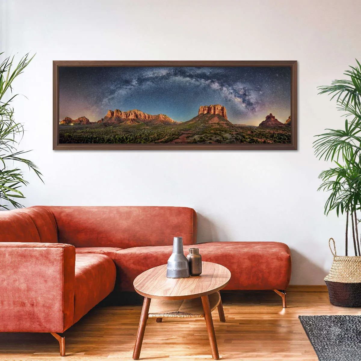 180 Degrees Milky Way Panorama Over Sedona Wall Art