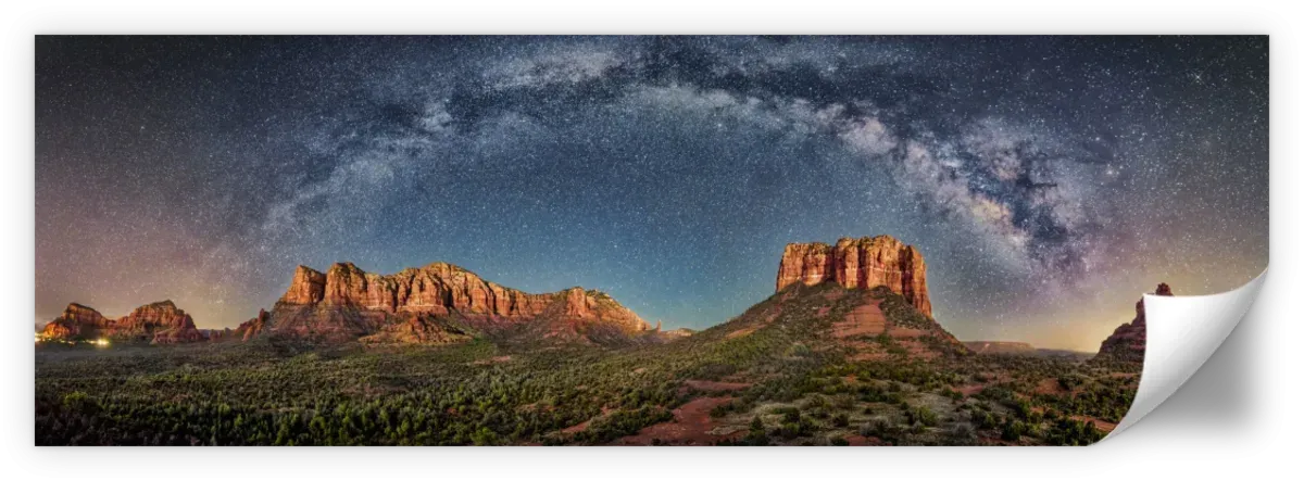 180 Degrees Milky Way Panorama Over Sedona Wall Art
