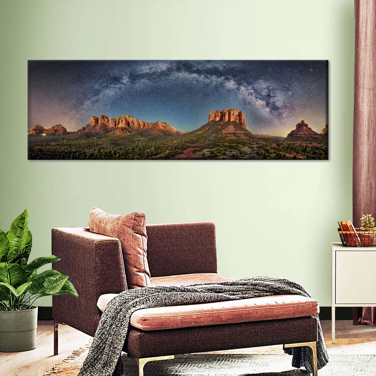 180 Degrees Milky Way Panorama Over Sedona Wall Art