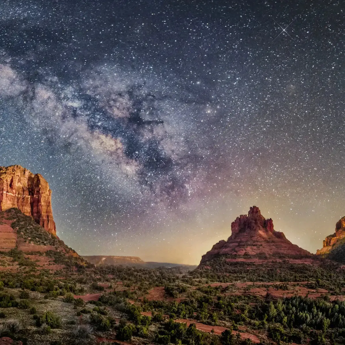 180 Degrees Milky Way Panorama Over Sedona Wall Art
