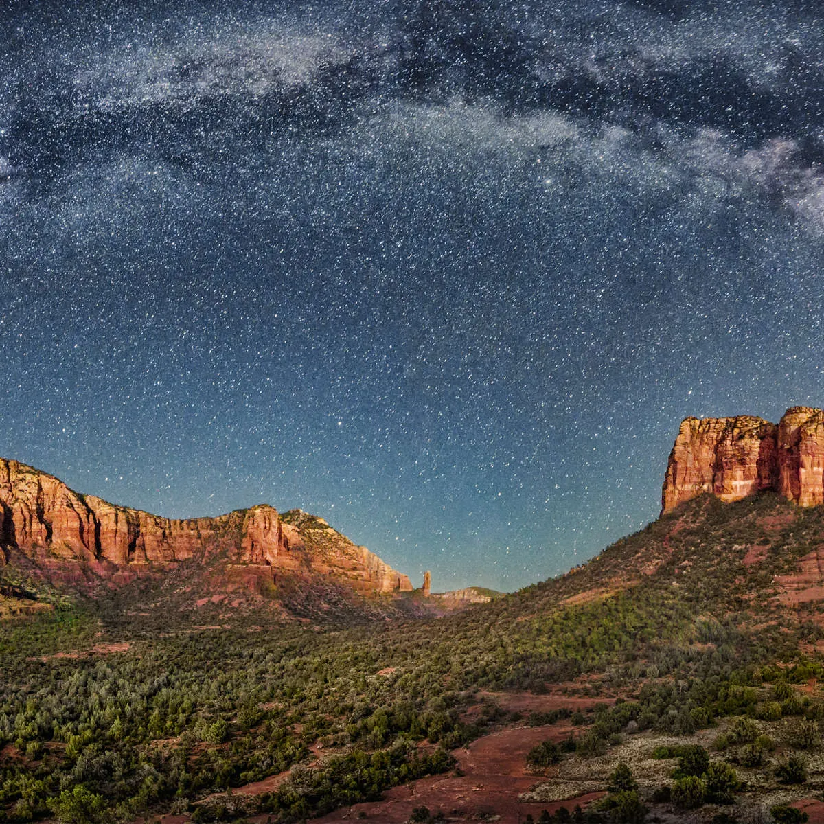 180 Degrees Milky Way Panorama Over Sedona Wall Art
