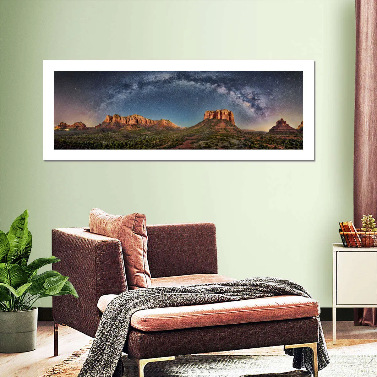 180 Degrees Milky Way Panorama Over Sedona Wall Art