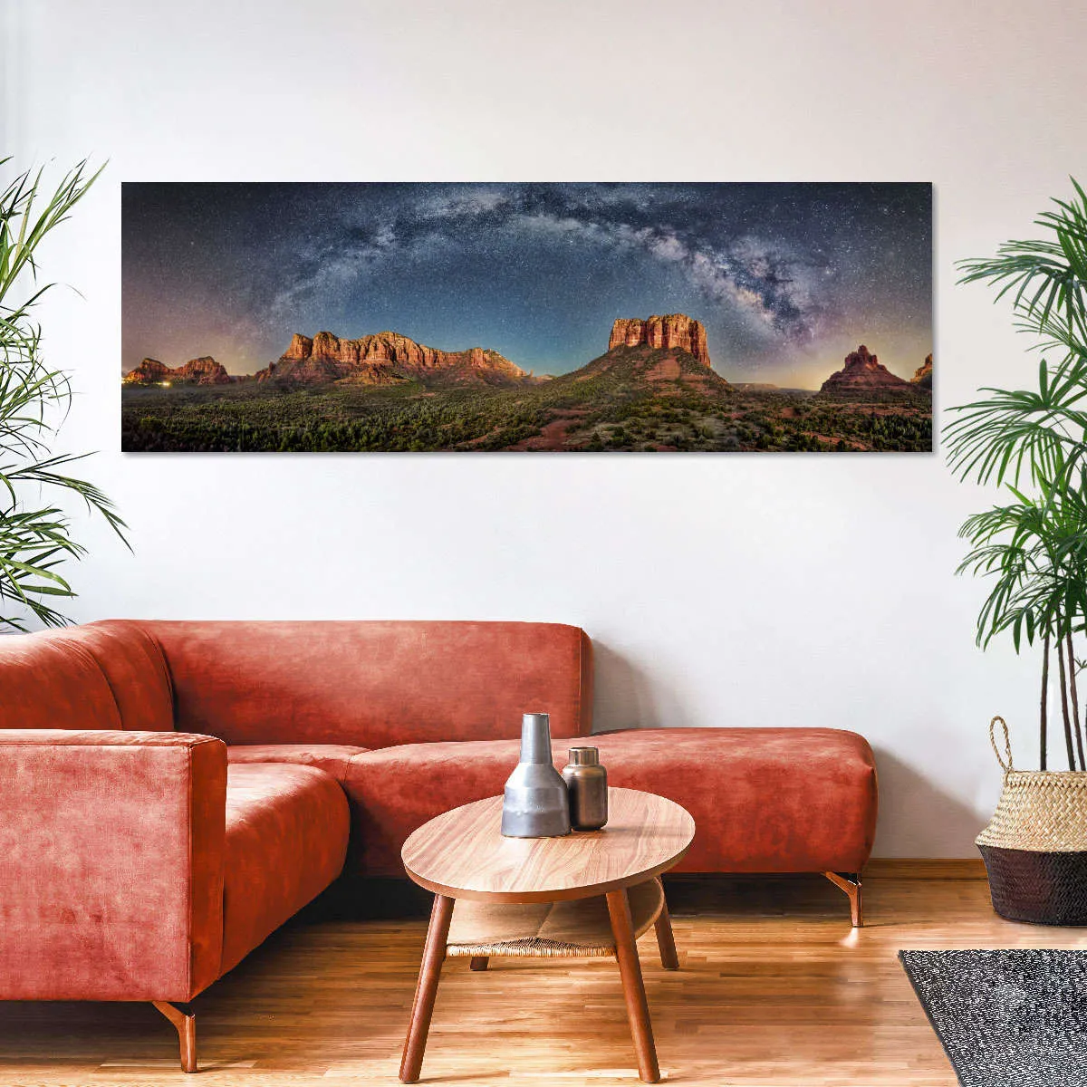 180 Degrees Milky Way Panorama Over Sedona Wall Art