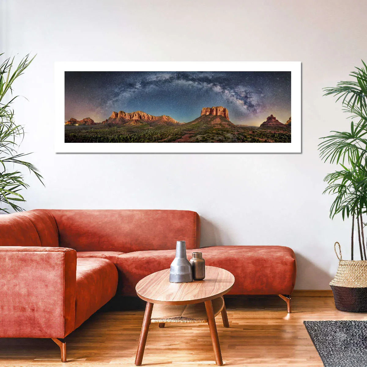 180 Degrees Milky Way Panorama Over Sedona Wall Art
