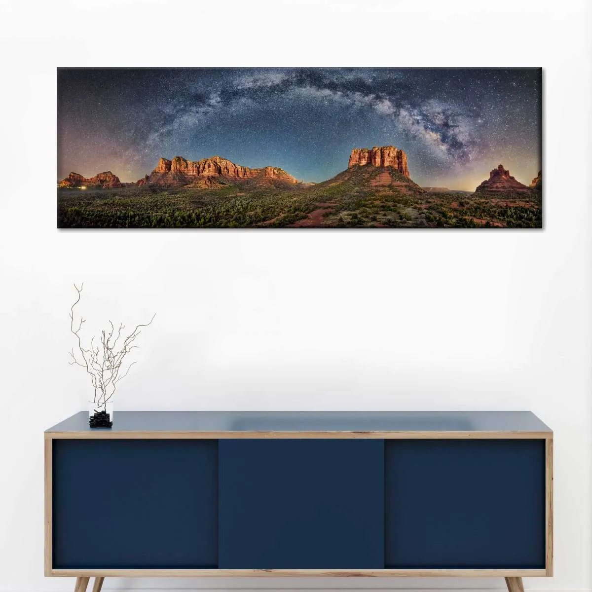 180 Degrees Milky Way Panorama Over Sedona Wall Art