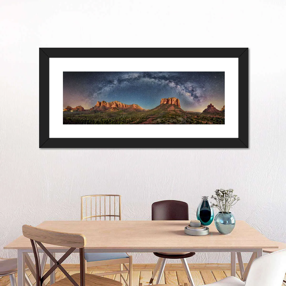 180 Degrees Milky Way Panorama Over Sedona Wall Art