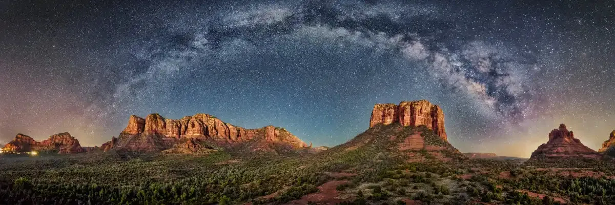180 Degrees Milky Way Panorama Over Sedona Wall Art