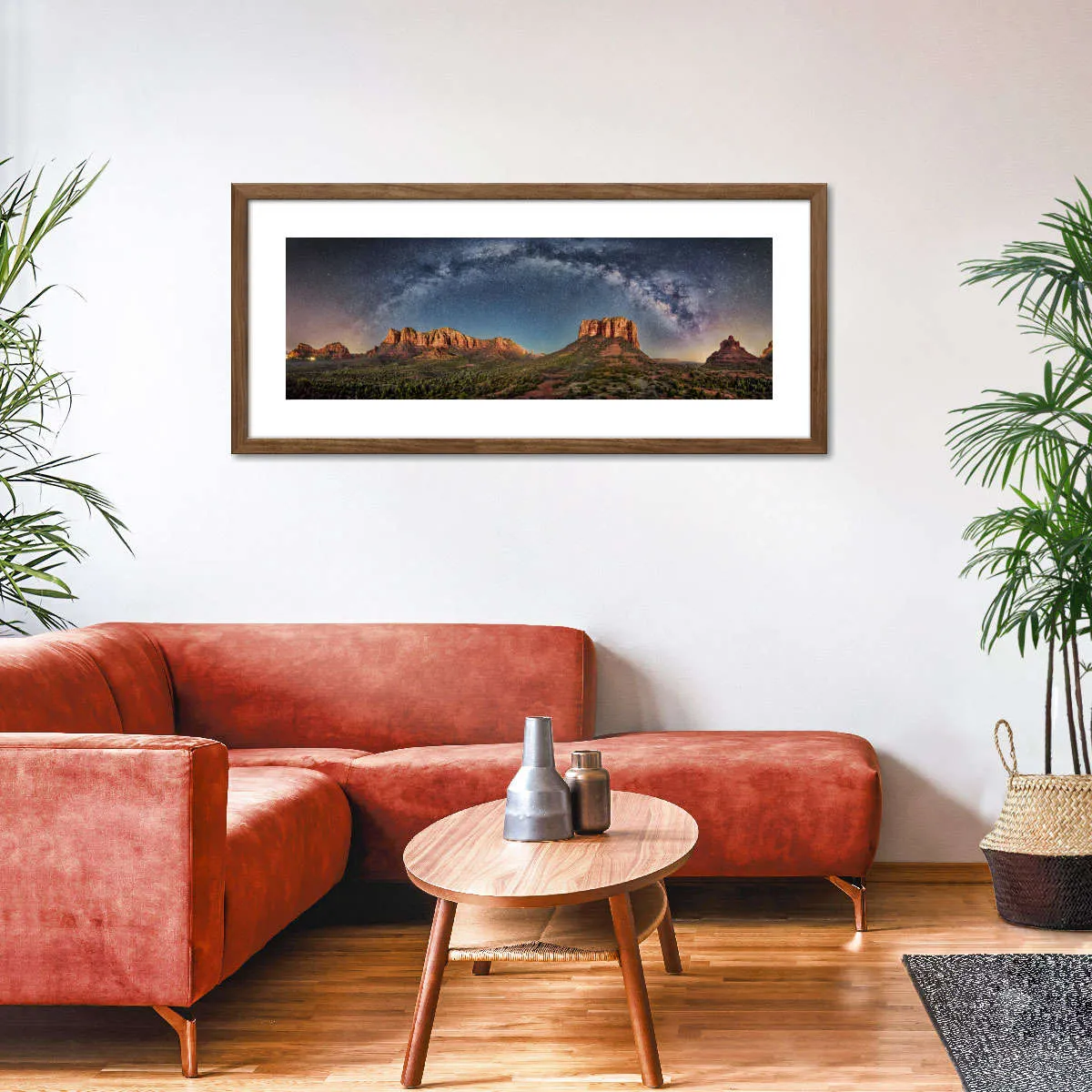 180 Degrees Milky Way Panorama Over Sedona Wall Art