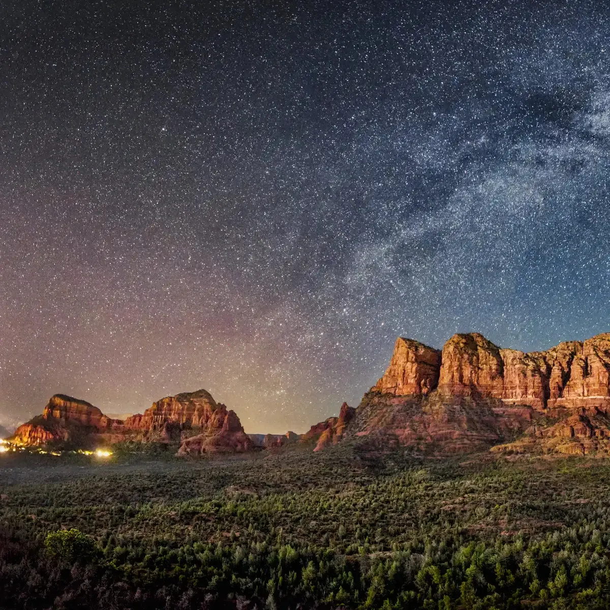 180 Degrees Milky Way Panorama Over Sedona Wall Art