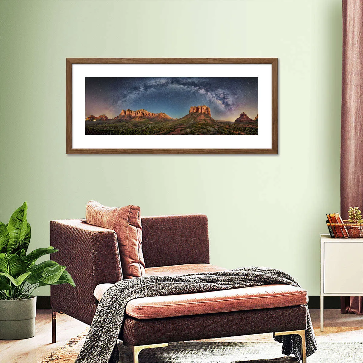 180 Degrees Milky Way Panorama Over Sedona Wall Art