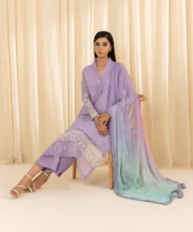 3 Piece -  Embroidered Organza Suit