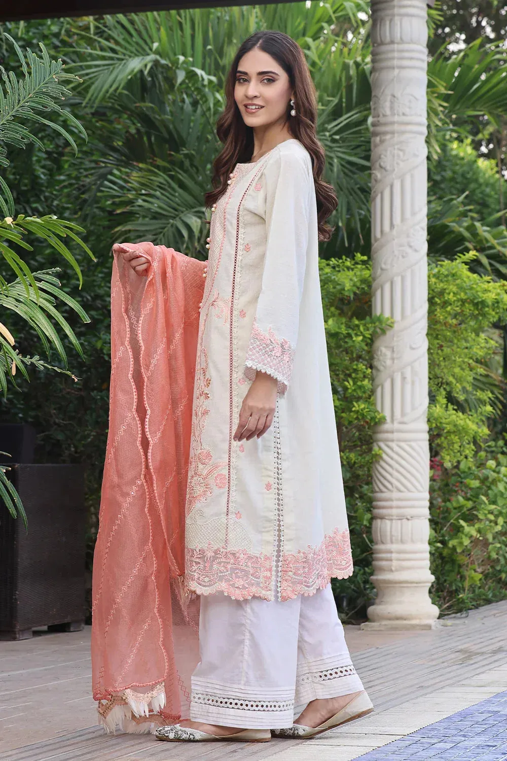3PC Embroidered Unstitched Lawn Suit KOE-2571