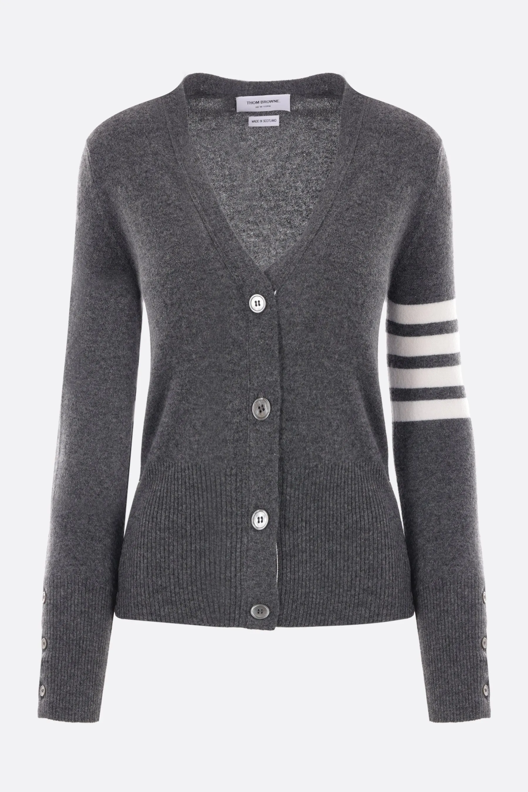 4-bar intarsia cashmere cardigan