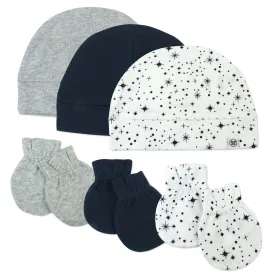 6-Piece Organic Cotton Mitt and Hat Set