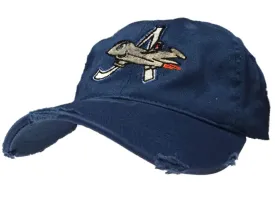 Aberdeen Ironbirds Retro Brand MILB Blue Worn Vintage Flexfit Hat Cap (L/XL)