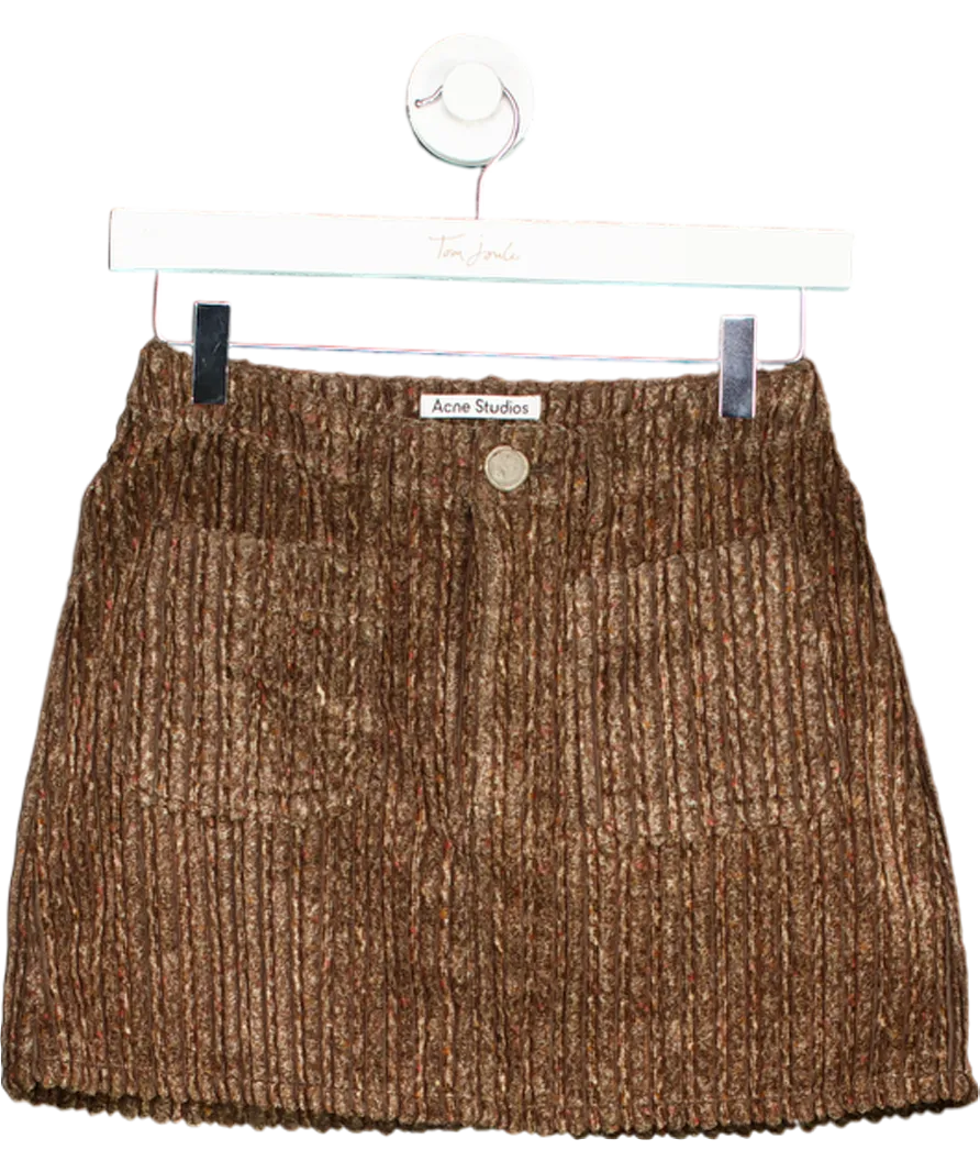 Acne Studios Brown Corduroy Mini Skirt - Size 34 UK XS