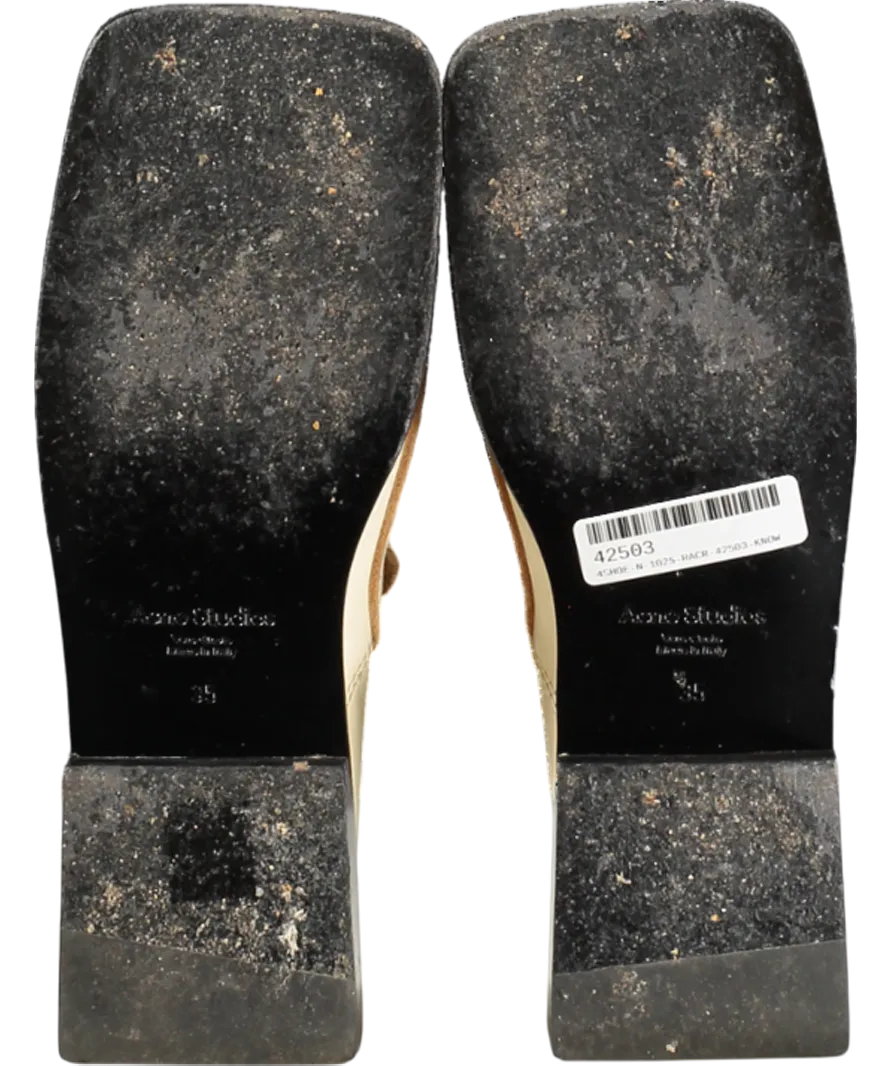 ACNE Studios Cream Square Toe Bladie Loafers UK 2 EU 35 👠