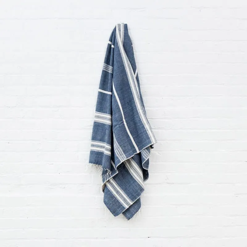 Aden Cotton Bath Towel - Navy