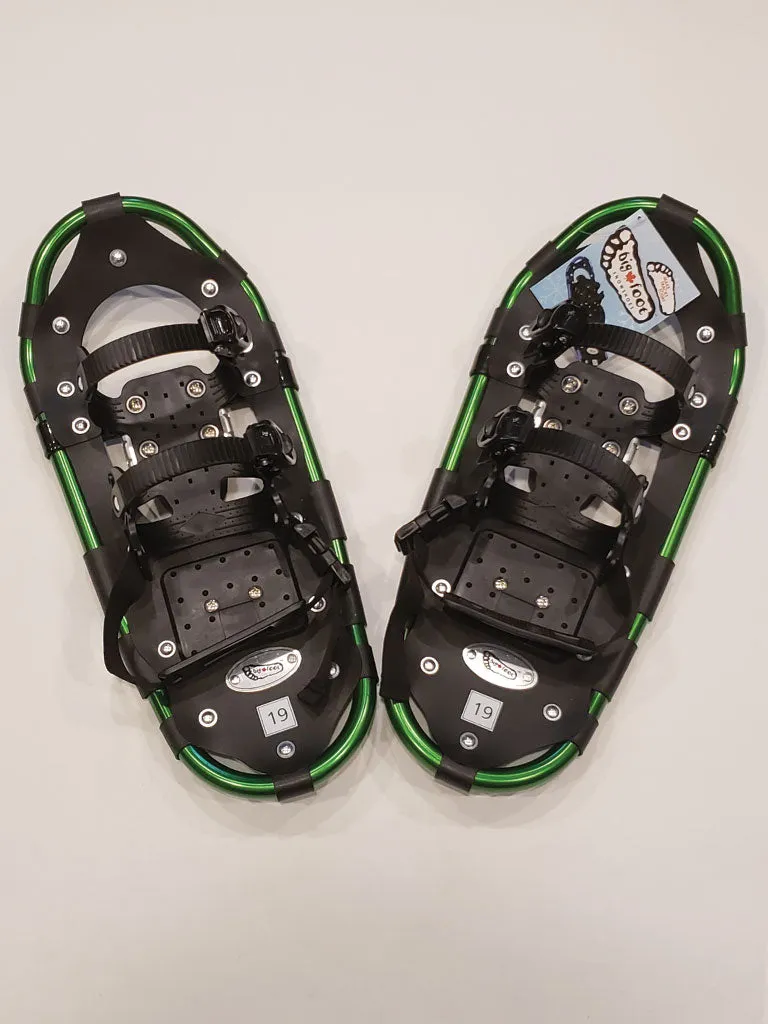 Adventure 19" Snowshoes Package- Good for 50-90 lbs) with Green Poles & Black Carry-Bag