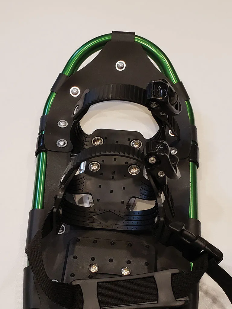 Adventure 19" Snowshoes Package- Good for 50-90 lbs) with Green Poles & Black Carry-Bag