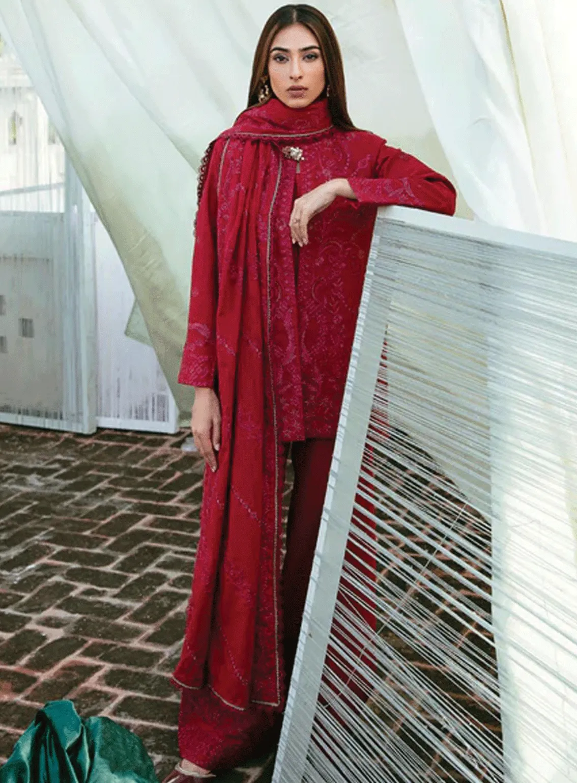 Afsanay By Florent Embroidered Khaddar Unstitched 3 Piece Suit - FL23AK FLK-7B