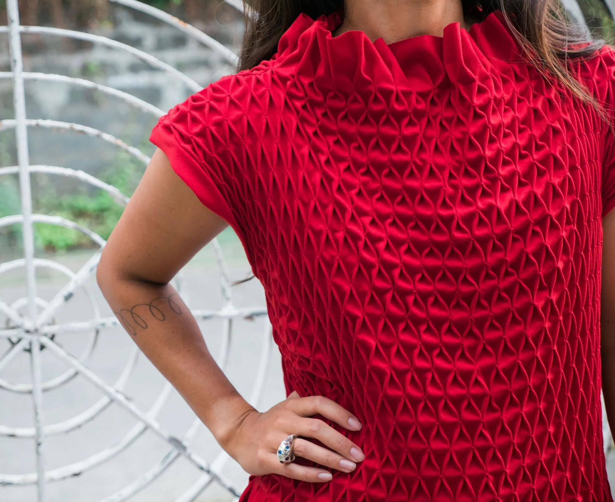 althea fringed top - red