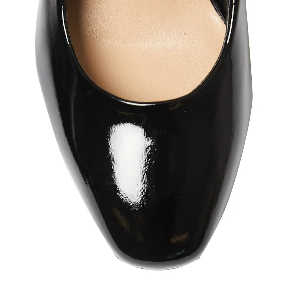 Amber Heel in Black Patent