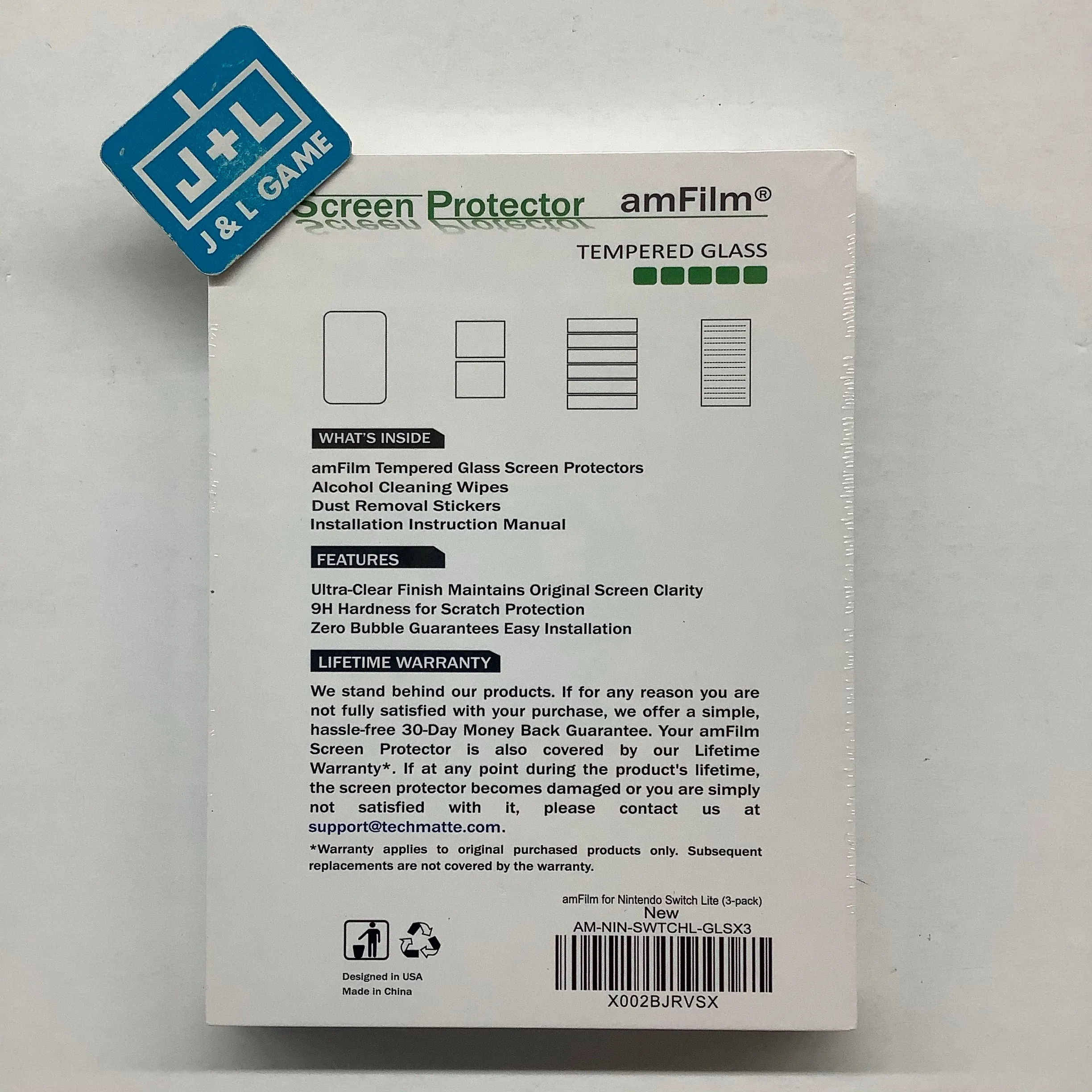 amFilm Tempered Glass Screen Protector for Nintendo Switch Lite 2019 (3-Pack) -  (NSW) Nintendo Switch