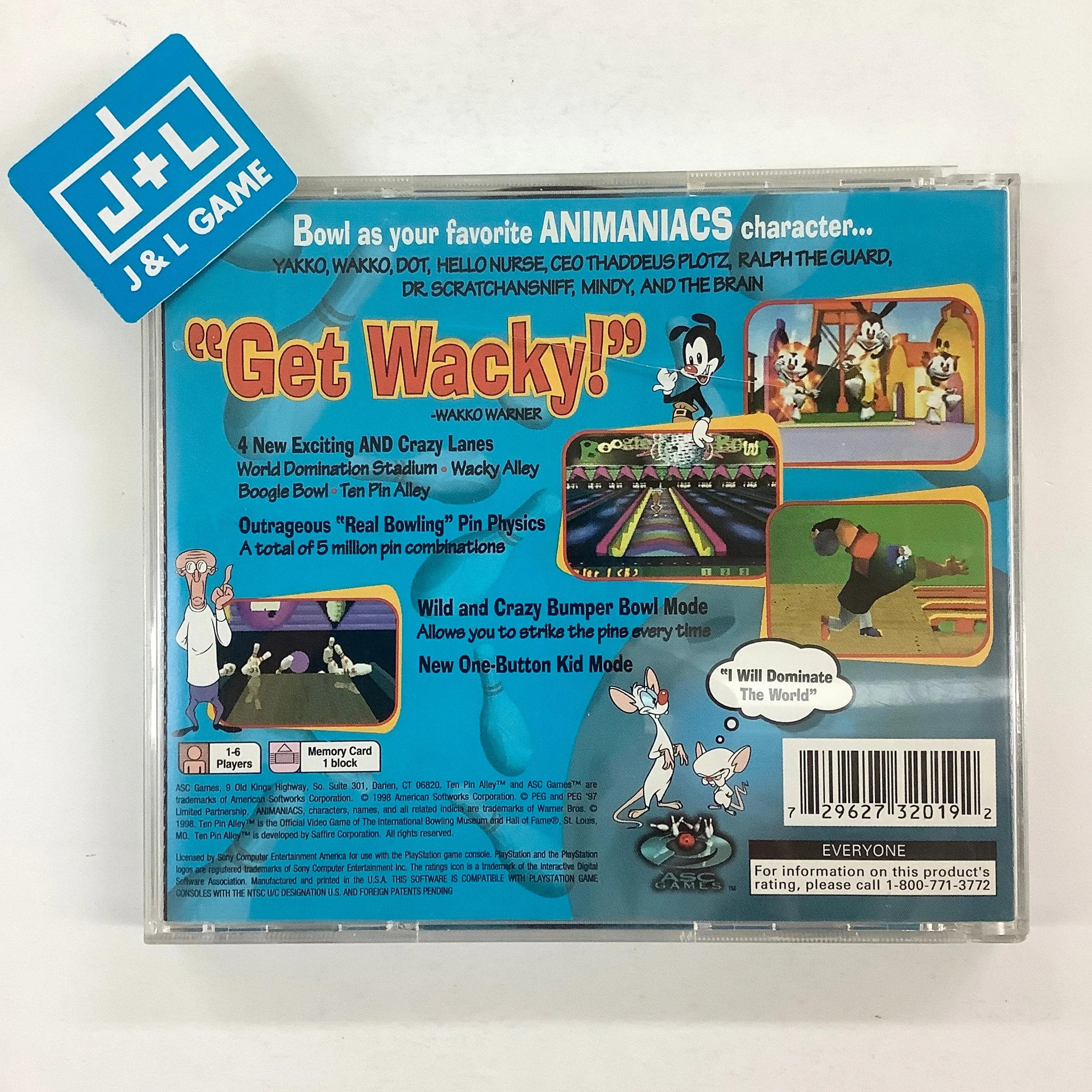 Animaniacs Ten Pin Alley - (PS1) PlayStation 1 [Pre-Owned]