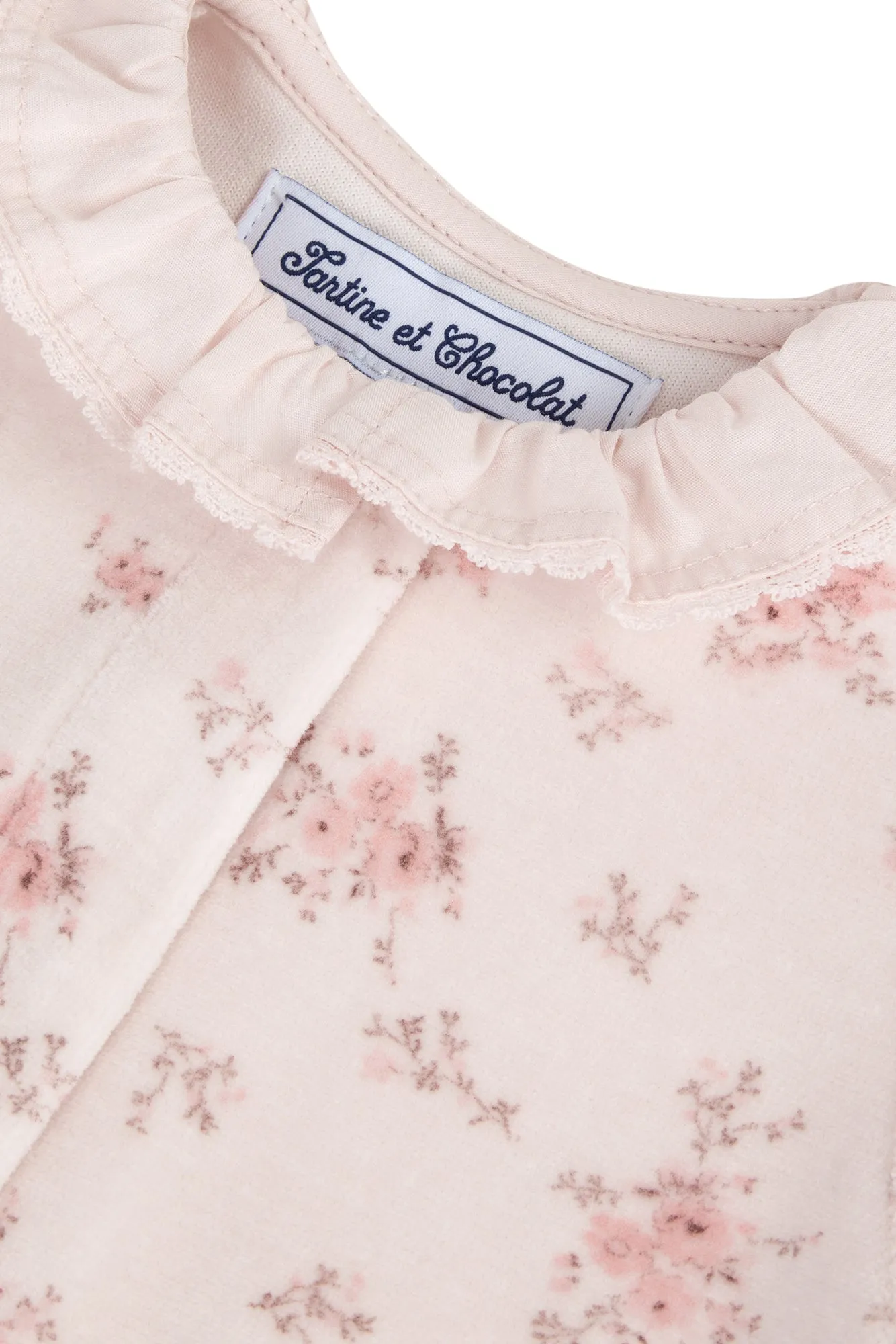 Babygrow - Pale Pink with Floral Print