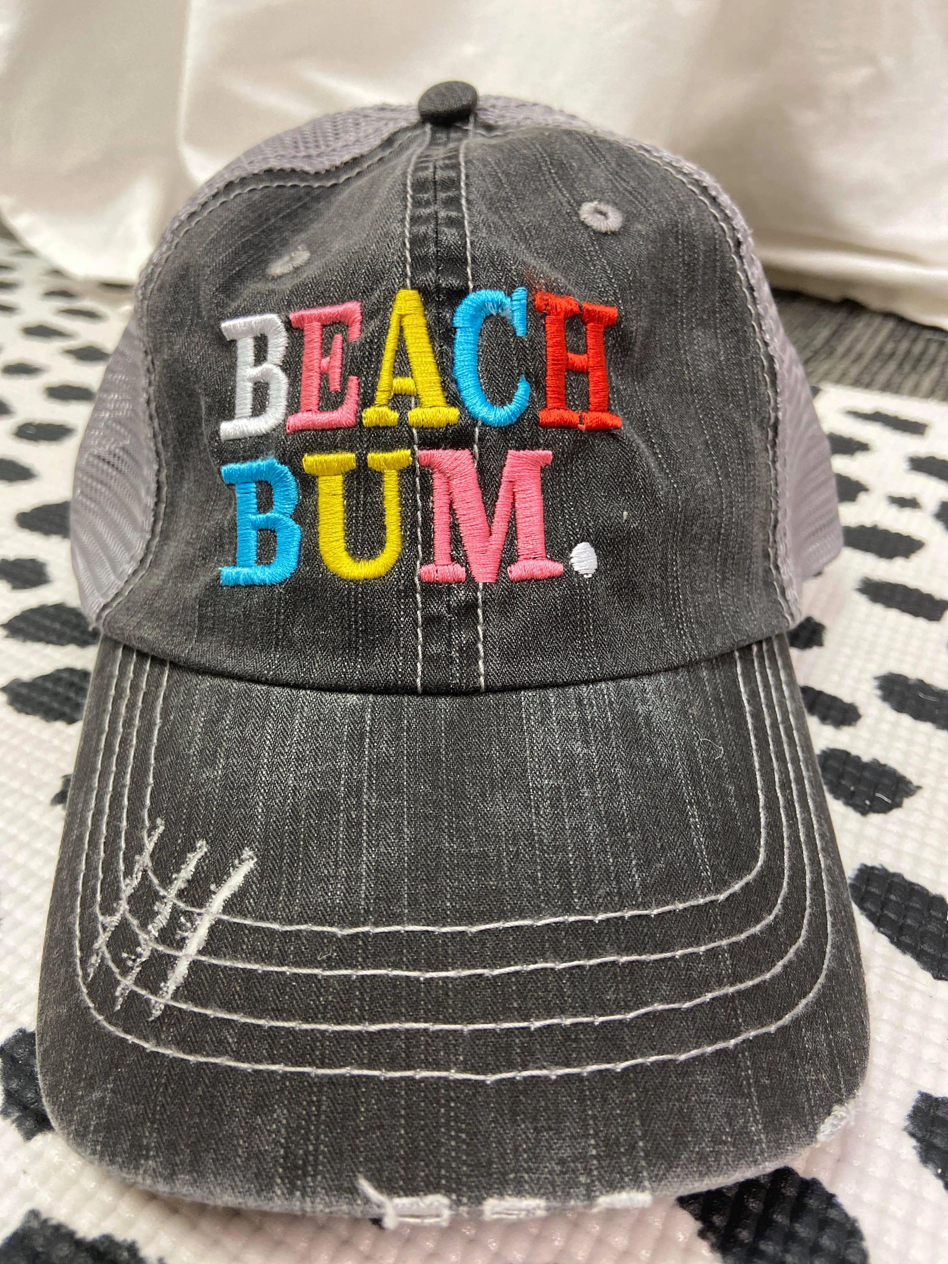Beach Bum Trucker Hat - Rainbow Color**