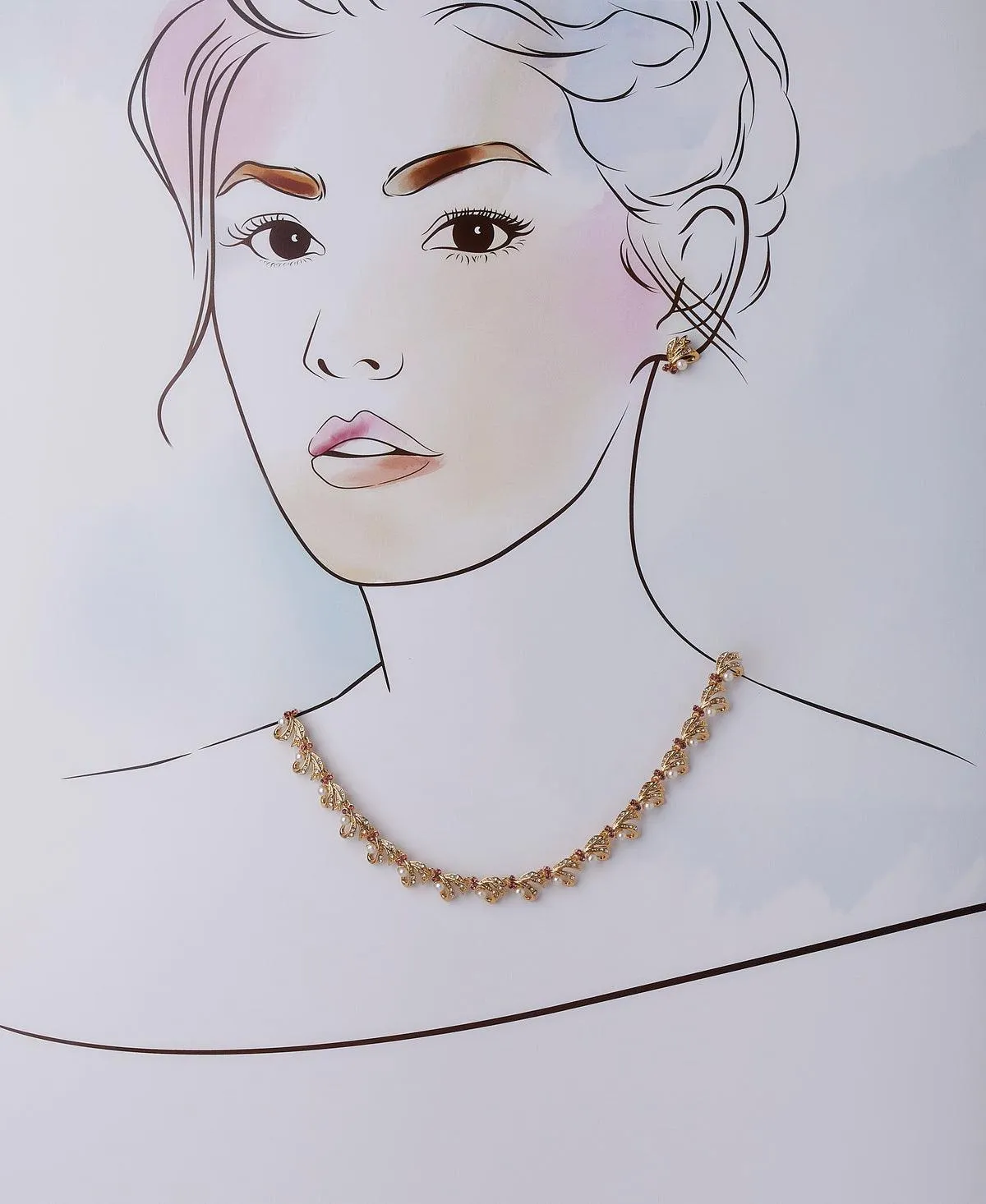 Beautiful Real Pearl Necklace Set