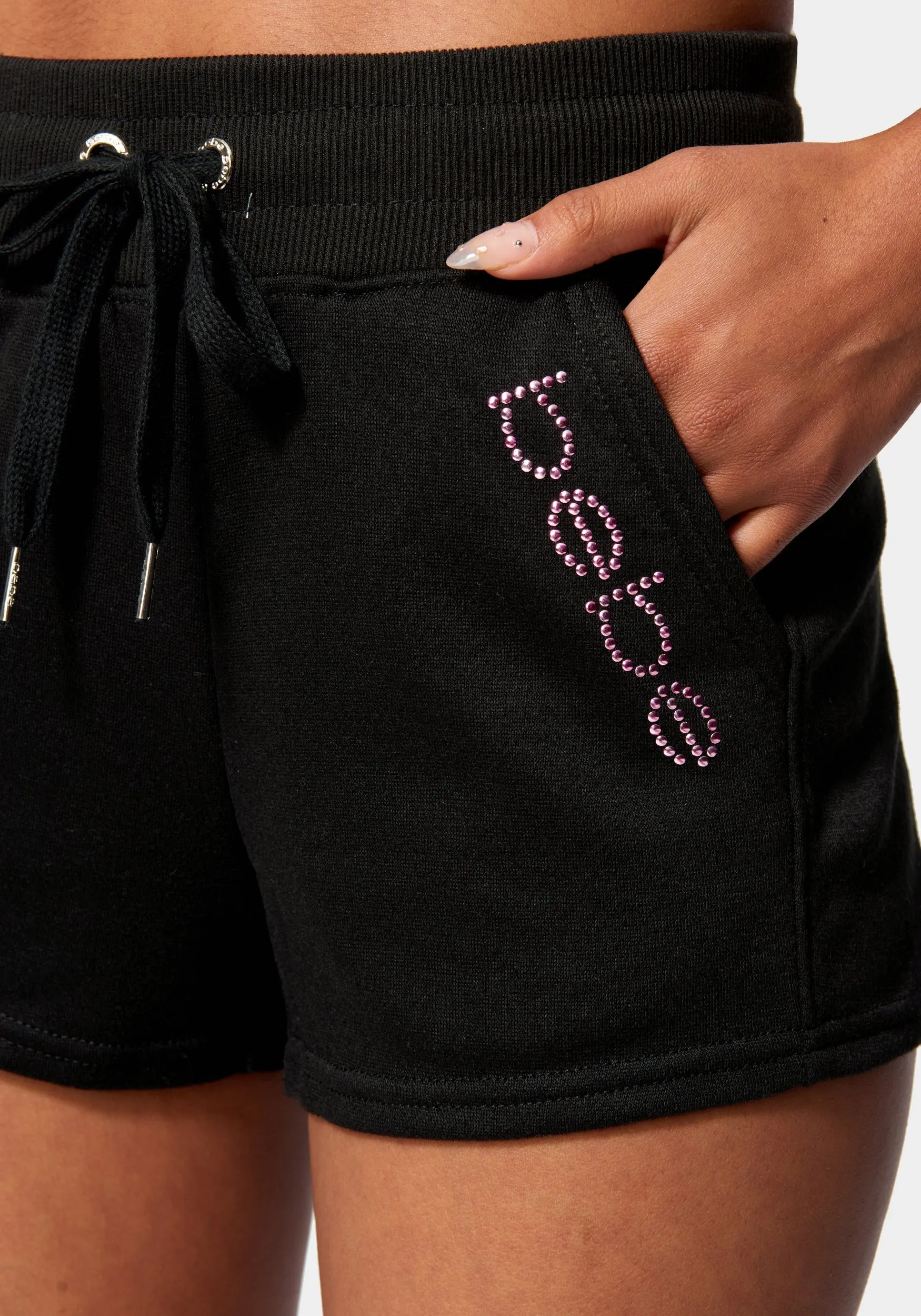 Bebe Logo Nailhead Shorts