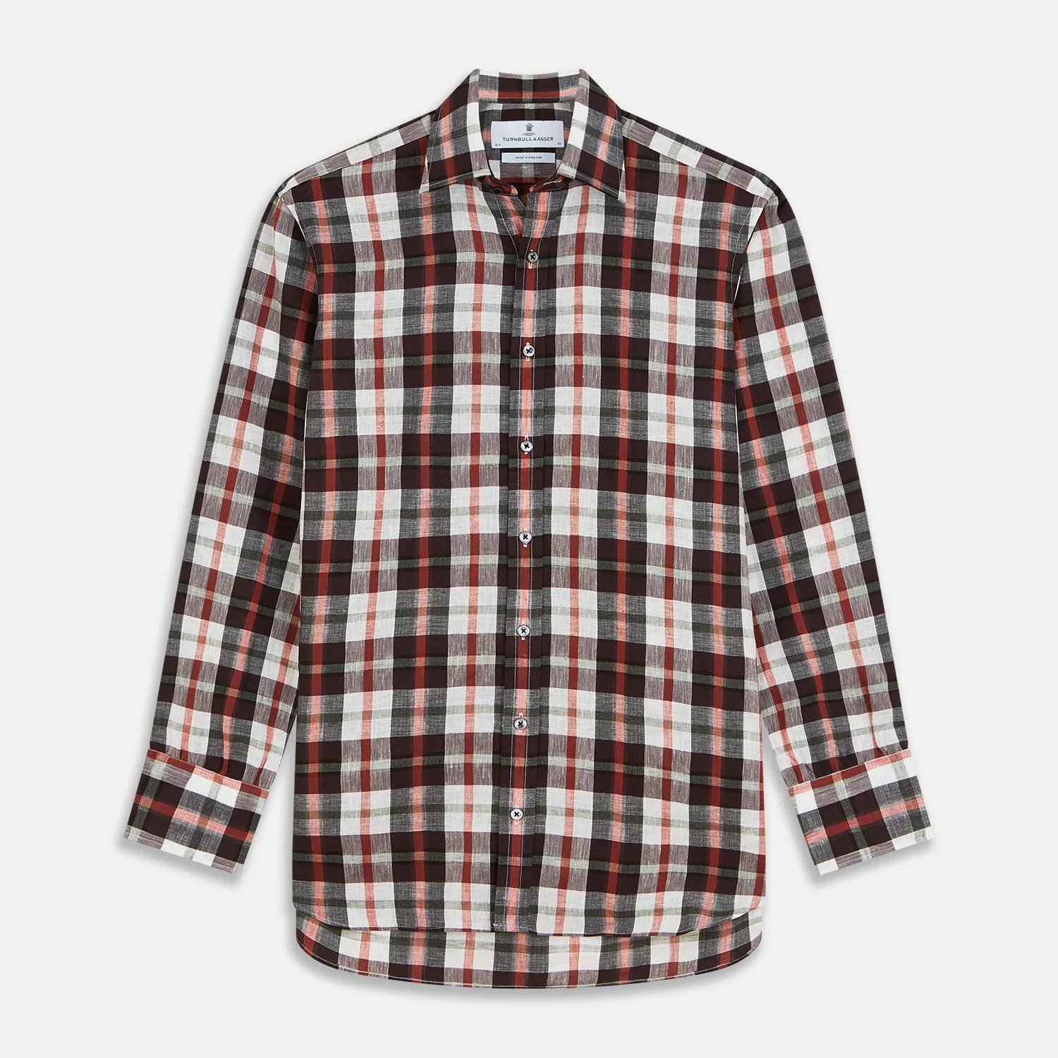Black Multi-check Linen Blend Regular Fit Mayfair Shirt