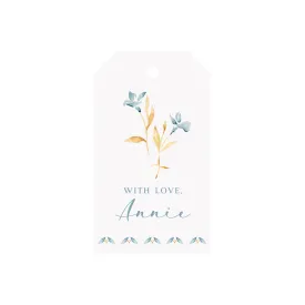 Blue Cornflower Personalized Angled/Drilled Gift Tags