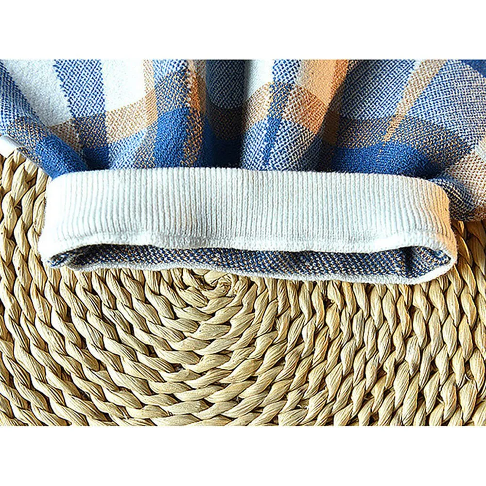 Blue Plaid Peter Pan collar  2 pcs sweatshirt & Skirt Winterwear set for Girls