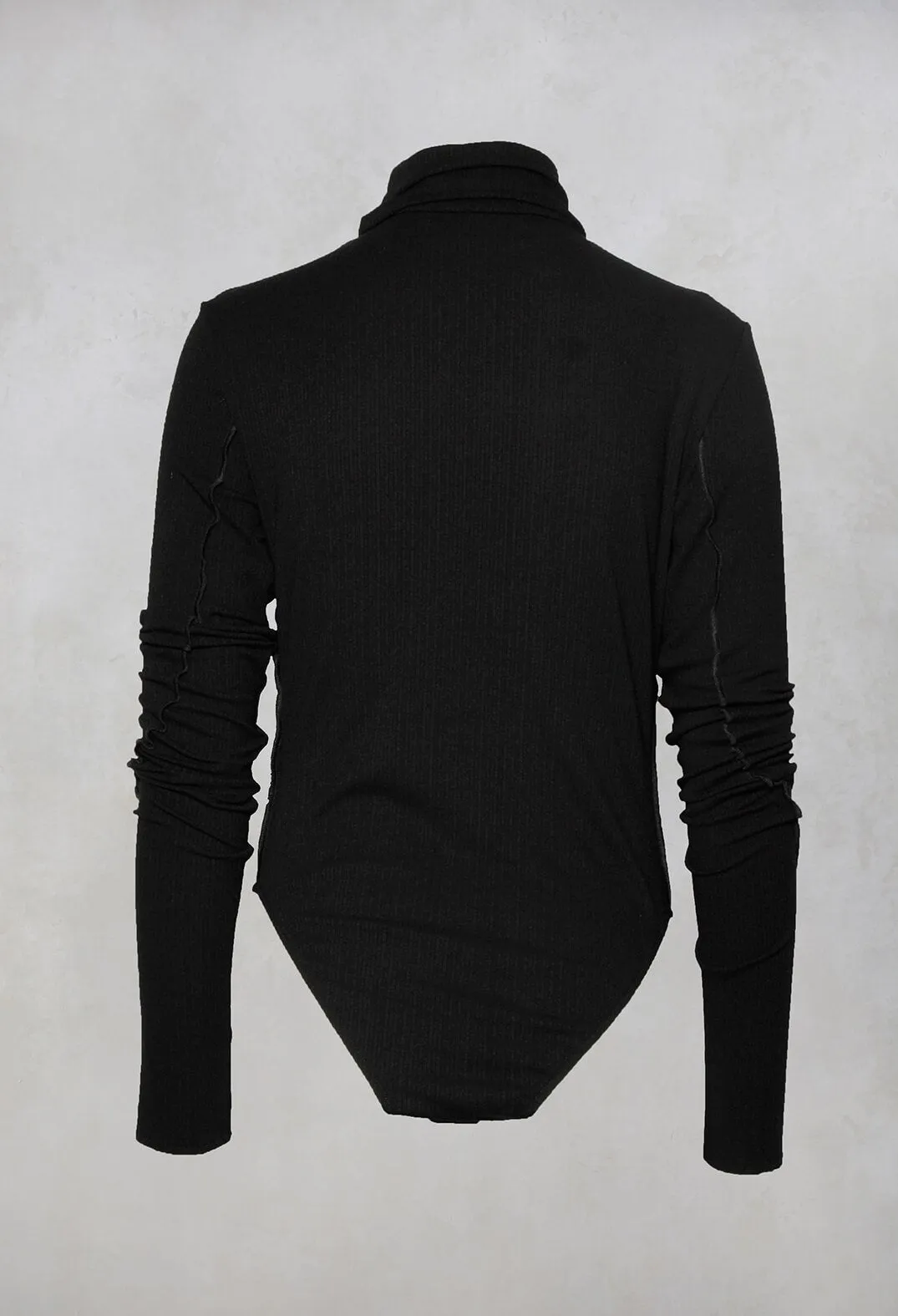 Bodysuit with Roll Neck in Black