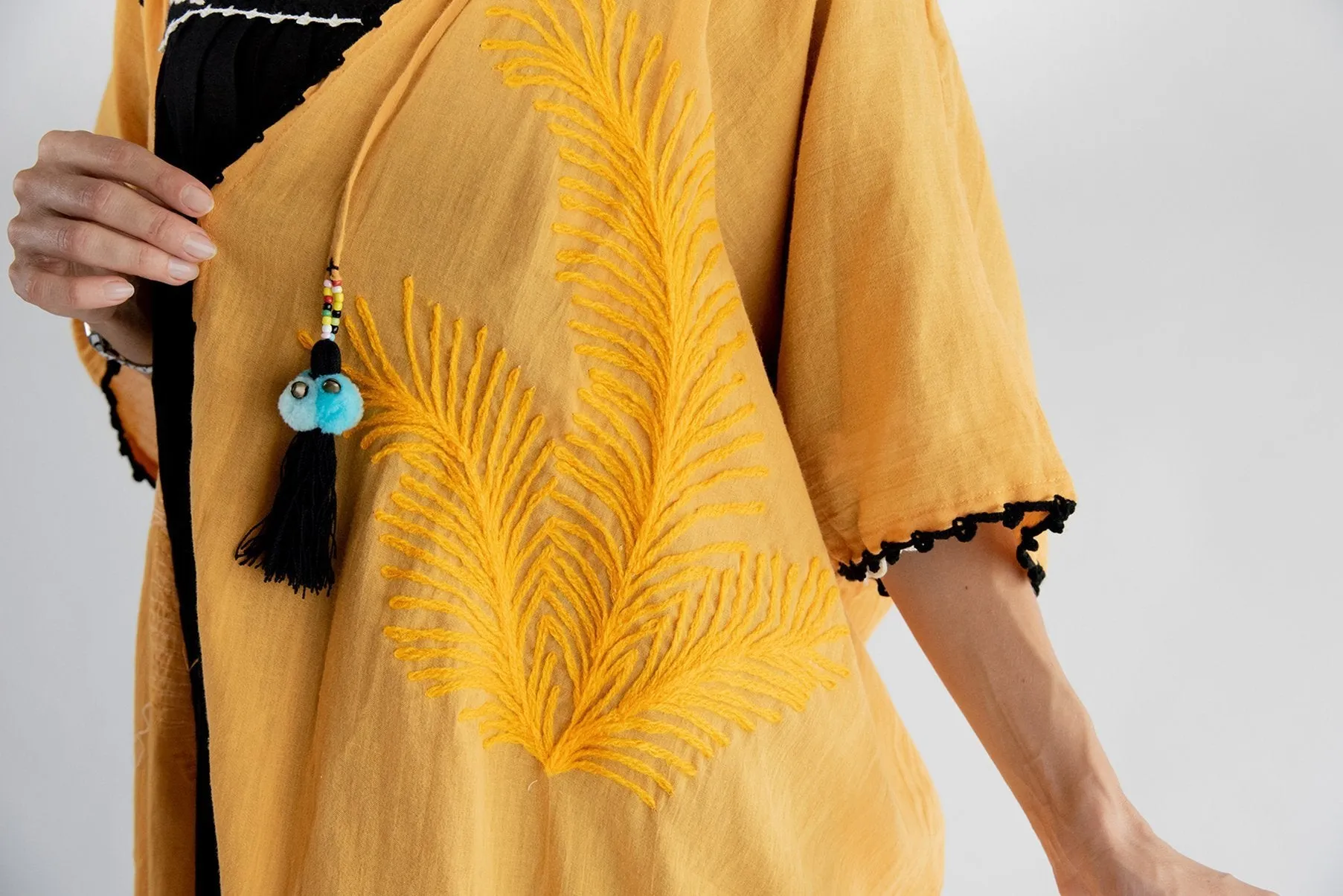 Bohemian Hoodie Embroidered Kaftan Wawee
