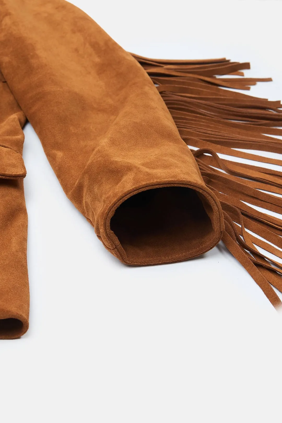 Brown Suede Fringed Jacket