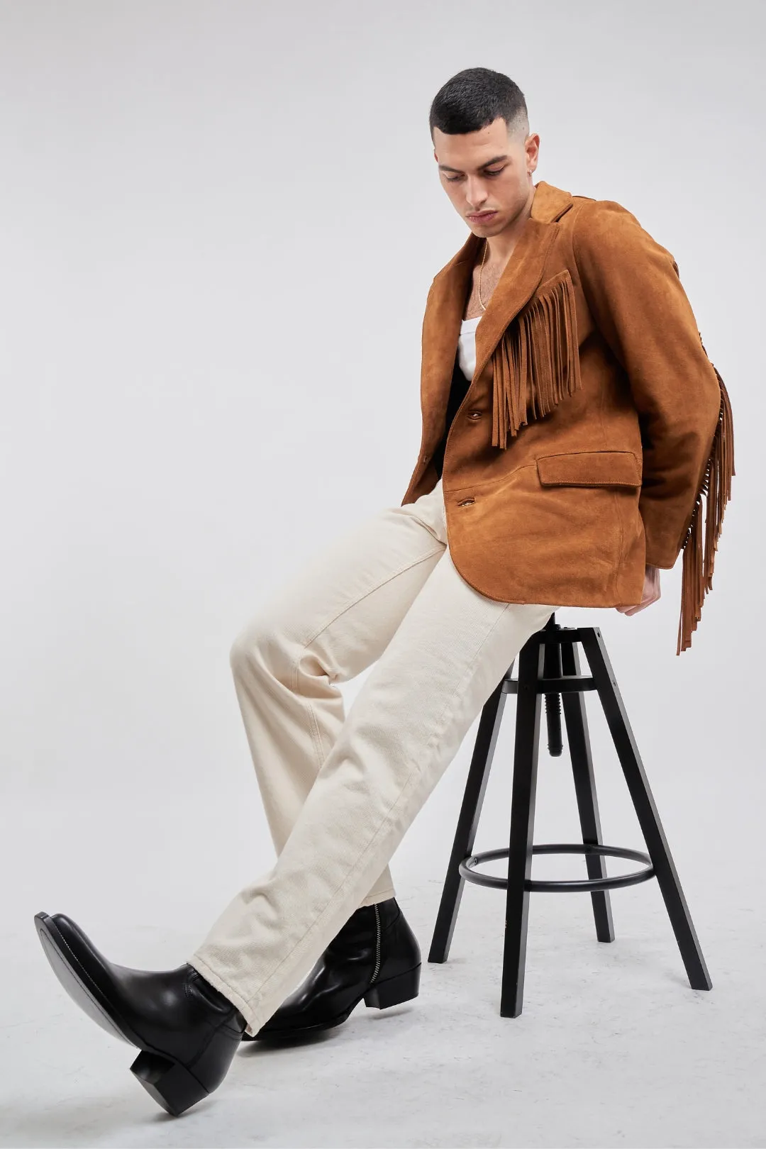Brown Suede Fringed Jacket
