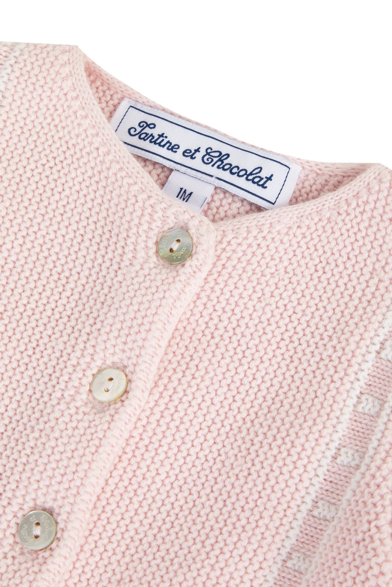 Cardigan - Pale pink organic cotton-cashmere