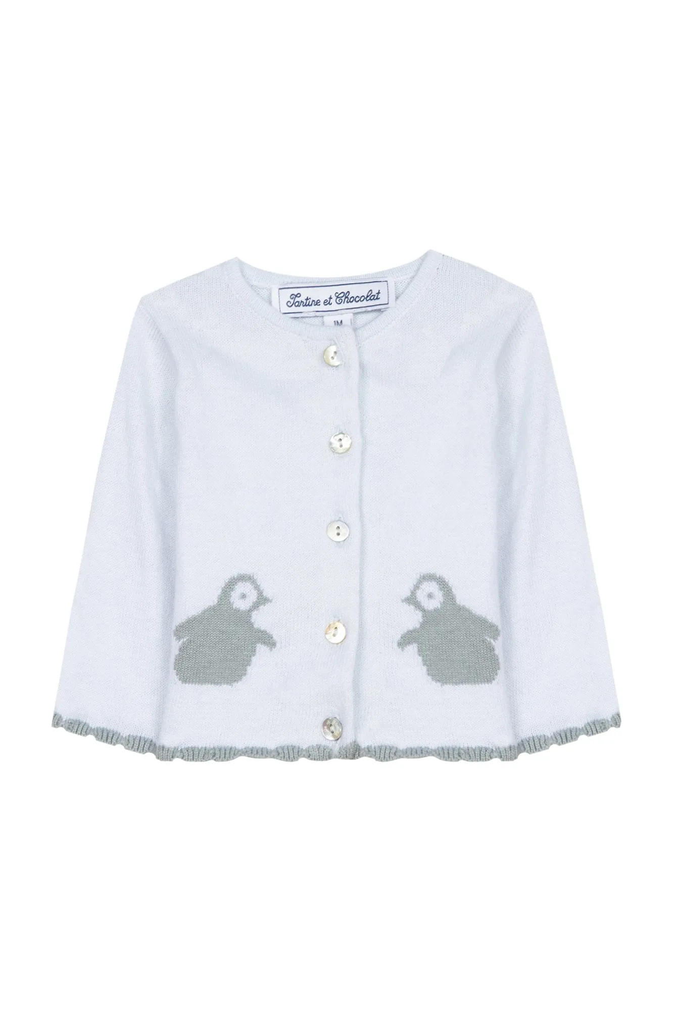 Cardigan - Sky blue cotton-cashmere