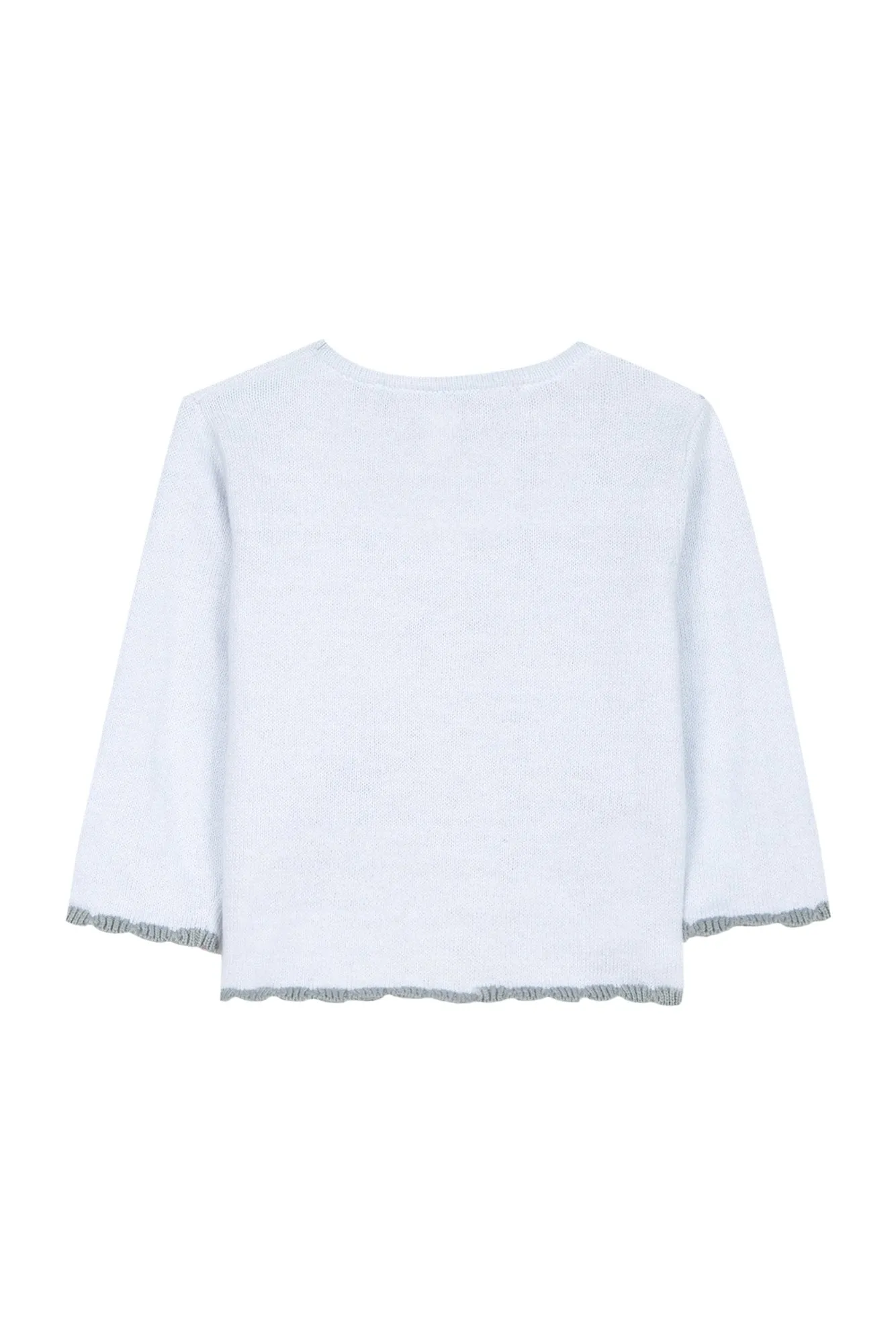 Cardigan - Sky blue cotton-cashmere