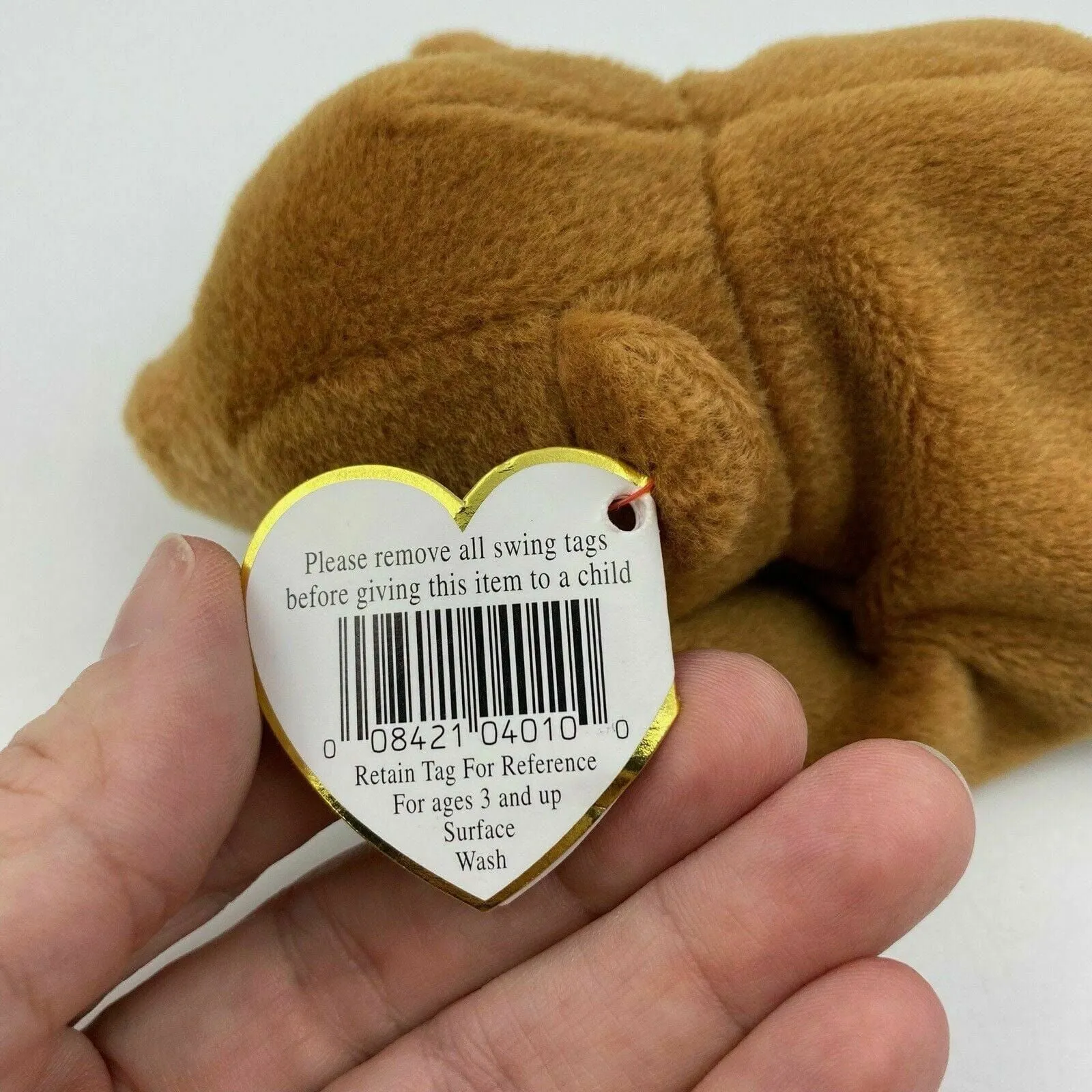 Charming Ty Original Beanie Babies Cubbie The Bear Plush Toy - Excellent Cond. w/Errors - Vintage