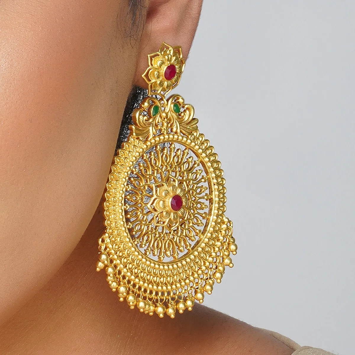 Chola Legacy Gift Box with Statement Earrings and Maang Teeka