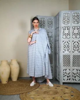 Collar Style with embroidered pocket and waist belted long sleeves with cuff embroidered cotton kaftan 2598 - قفطان