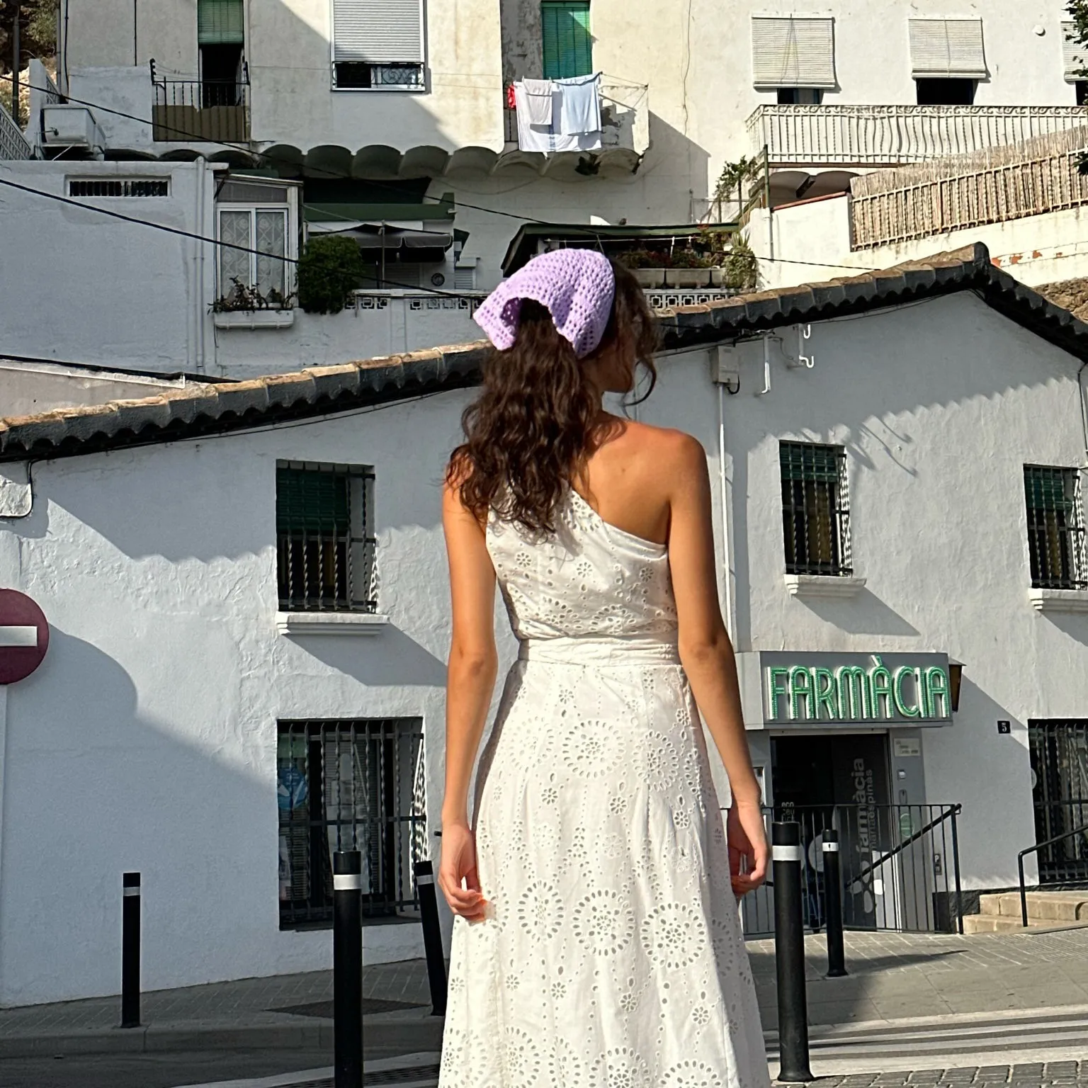 Crochet Head Scarf in Honey Lavender