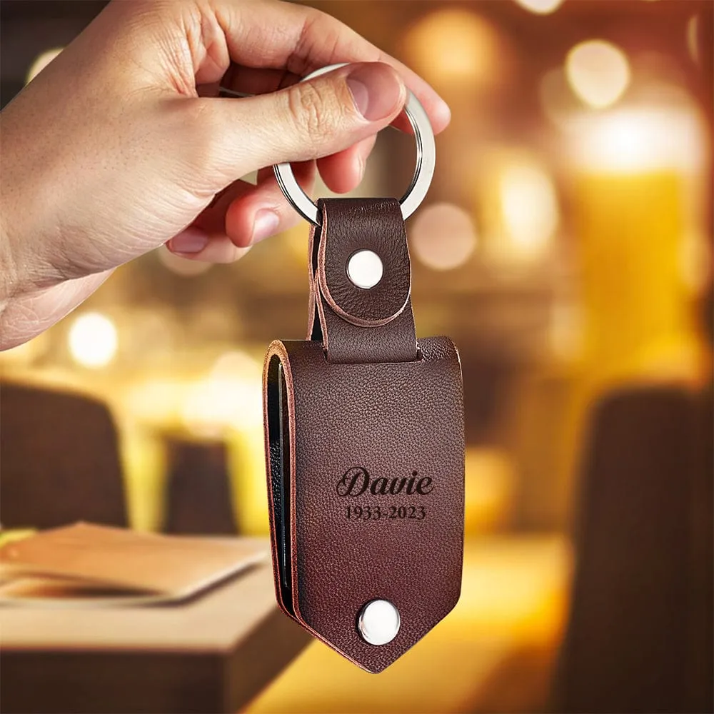 Custom Photo Leather Keychain Personalized Keychain for Memorial Gift